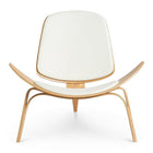 Nicer Furniture Wegner Shell Chair - Natural White-Strong base and legs, pre-assembled one piece.