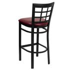 Flash Furniture HERCULES Series Black Window Back Metal Restaurant Barstool - Burgundy Vinyl Seat-Burgundy Vinyl Upholstered Seat