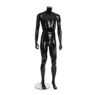 Can-Bramar PL Adult 2-in-1 Full Body and Headless Male Unbreakable Mannequin - 73"H - Glass Base -  Glossy Black-Made of durable and hard-to-break plastic material, meticulously crafted and detailed