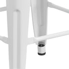 Flash Furniture 24" High Backless Metal Counter Height Stool with Square Wood Seat - White-500 lb. Weight Capacity