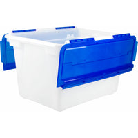 Storex 12 Gallon (45 L) Flip Top Tote - Frost/Blue - 4 Pack-12 gallon (45 liter) capacity