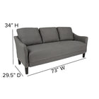 Flash Furniture Asti Upholstered Sofa - Dark Grey Fabric-Sinuous steel wire seat springs