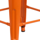 Flash Furniture 24" High Backless Orange Metal Counter Height Stool with Square Wood Seat-Stack Quantity: 4-8