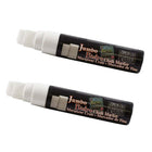 Marvy Uchida Jumbo-Point Liquid Chalk Markers - Erasable - Dustless - White - 2 Pack-Marker Tip: Jumbo Point (16mm)