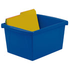 Storex 4 Gallon (15L) Classroom Storage Bin - Assorted Colours - 6 Pack-4 gallon capacity, 11-inch deep interior holds letter size paper