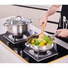 Heim Concept Stainless Steel Cookware Sets with Glass Lid - 12 Pack-20.2"L x 11"W x 8.8"H