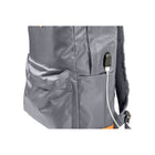 CHAMPS The Every Day Smart Waterproof Nylon Backpack with Charging Port - Grey-USB charging port and cable for charging on-the-go