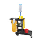 Globe Commercial Products Standard Janitors Cart - Black-Non-marking 4 inch casters on front, 8 inch casters on back
