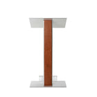 Urbann Y5 Lectern With Wheels - Whisky Wood - Aluminum Grey-Light grey and whisky stained wood, aluminum and Russian plywood