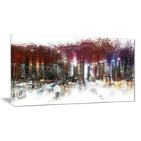 Designart Nightlife Cityscape Urban Canvas Artwork, (PT3317-40-20)-Print