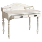 Plata Import Lily Office Desk Writing Desk - Solid Wood Frame - White-4 drawers