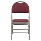 Flash Furniture HERCULES Series Ultra-Premium Triple Braced Burgundy Fabric Metal Folding Chair with Easy-Carry Handle-Padded Metal Folding Chair
