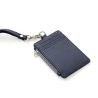 ASHLIN DESIGNER, ENRIQUE, I.D. Holder Lanyard Zippered Cases, Cowhide Napa, Navy Blue-Removable strap-lanyard