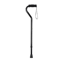 Drive Medical Foam Grip Offset Handle Walking Cane, Black-Black, Aluminum