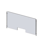Mark Maker Rod Sneeze Guard - 42" W x 23.5" H panel 1/4" Clear Acrylic and 24" high aluminum rod set - with 4" x12" pass through-Optimal social distancing between two groups of people
