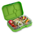Yumbox Original - 6 Compartments - Avocado Green-Five 1/2 cup portions (approximately 25 cups) of the key food groups plus dip/treat well