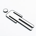 Futech SWAS003 Symbol Men/Women Washroom Sign, 2 Pack-Colour: Aluminum, Black plastic edges