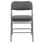 Flash Furniture HERCULES Premium Curved Triple Braced & Double Hinged Fabric Metal Folding Chair - Grey-Padded Metal Folding Chair