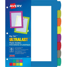 Avery - Séparateurs Big Tab UltraLast en plastique, 8,5 x 11 po - 8 onglets - Paquet de 1 - multicolore-Personnalisez les onglets avec le logiciel gratuit et facile à utiliser Création et impression en ligne Avery
