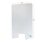 SafeShield Acrylic Sneeze Guard - 24"W x 32"H - Clear-32" x 0.5" x 24"