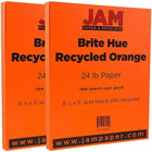 JAM Paper Papier recyclé lisse de couleur vive, 8 1/2 x 11 po, orangé, 200/paquet-orange