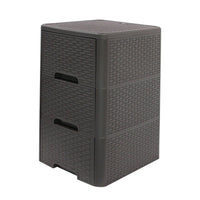 Modern Homes-Rattan Style 3 Drawer Unit - Brown-High quality, durable, 3 drawer structure