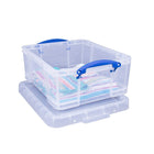 Really Useful Boxes 17L Storage Box, Clear-Clear, 100 polypropylene