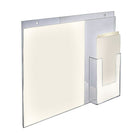 Azar Displays Acrylic Wall Mount Sign Holder with Brochure Holder, 14"W x 11"H, 2 Pack (252051-2 PACK)-Great literature display for restaurant menus, hotel concierge desks & hotel registration