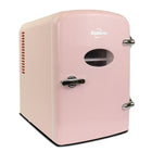 Koolatron - Retro Portable 6 Canettes Thermoélectrique Mini Réfrigérateur Refroidisseur - 4 L / 4,2 qts - Rose-La poignée de transport rétractable le rend facile à transporter et l'étagère amovible vous permet d'organiser vos boissons et collations