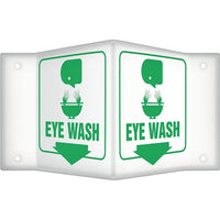 Accuform Signs Eye Wash Projection Sign, 8" x 8", Plastic, English With Pictogram-Display Type Bolt-On