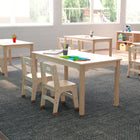 Flash Furniture Bright Beginnings Commercial Grade Wooden Rectangular Preschool Classroom Activity Table-Accommodates up to 3 Children