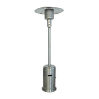 Legacy Umbrella Style Propane Patio Heater - Stainless Steel-The body is made from Stainless Steel, with a sturdy (2pc) pole (Dia.: 2.5" x 40.2"H) extending from the tank house (14" x 25.9”H) to the Burner Unit (Dia.: 9.8”)