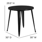 Flash Furniture 30" Round Black Metal Indoor-Outdoor Table-Top Size: 30" Round