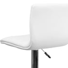 Flash Furniture Contemporary Vinyl Adjustable Height Barstool with Horizontal Stitch Back & Chrome Base - White - 2 Pack-Swivel Seat