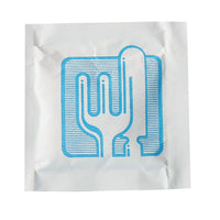 Sanfacon Industries Foil and Paper Moist Towelette With Cutlery Design, Blue, 1000 Pack-Blue