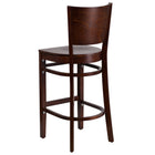 Flash Furniture Lacey Series Solid Back Walnut Wood Restaurant Barstool - 2 Pack-Solid European Beech Hardwood Construction