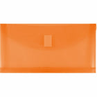 JAM Paper Plastic Envelopes with Hook & Loop #10 Booklet Wallet - 5.25" x 10" with 1" Expansion - Orange - 12 Pack -Plastic Envelopes with Velcro Closure , Colour: Orange 