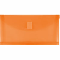 JAM Paper Plastic Envelopes with Hook & Loop #10 Booklet Wallet - 5.25" x 10" with 1" Expansion - Orange - 12 Pack -Plastic Envelopes with Velcro Closure , Colour: Orange 