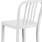 Flash Furniture Commercial Grade 30" High Metal Indoor-Outdoor Barstool with Vertical Slat Back - White - 2 Pack-White Powder Coated Frame Finish