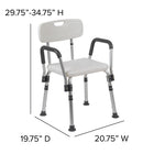 Flash Furniture HERCULES Series Adjustable Bath & Shower Chair - Quick Release - White (DCHY3523LWH)-Weight Capacity: 300 lb.