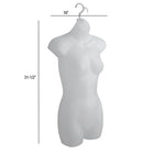 Eddie's Female Hanging 3/4 Torso Forms - PVC -  Frosted - 2 Pack (155727-2)-Frosted
