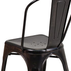 Flash Furniture Commercial Grade Black-Antique Gold Metal Indoor-Outdoor Stackable Chair-Cross Brace under seat provides extra stability