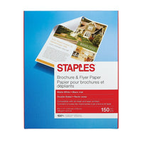 Staples Brochure & Flyer Paper - 8 1/2" x 11" - Matte White - 150 Sheets-Turn your printer into your very own print shop