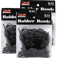JAM Paper Rubber Bands, #33 Size, Black Rubberbands, 300/Pack (333RBblg)-Regular Size Black Rubber Bands