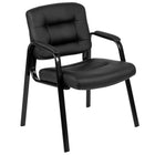 Flash Furniture Flash Fundamentals Black LeatherSoft Executive Reception Chair with Black Metal Frame, BIFMA Certified-Contemporary/Transitional Style