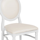 Flash Furniture - Chaise King Louis de la série HERCULES à dossier et siège en vinyle blanc et cadre blanc-Pattes cannelées