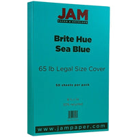 JAM Paper 8 1/2 x 14 Legal Size Recycled Cardstock, Brite Hue Sea Blue, 50 Pack-Sea Blue Recycle