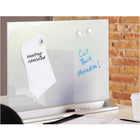 Quartet Glass Desktop Dry-Erase Panel - 23" x 17" - White-Two built-in accessory trays provide storage for markers