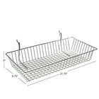 Azar Displays Wire Basket, Chrome, 5" , 2 Pack (300625)-2 wire hooks attached for easy mounting