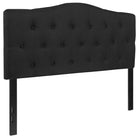 Flash Furniture - Tête de lit Cambridge double touffetée et rembourrée en tissu noir-Tête de lit à panneau